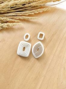 4入組壓花聚合物黏土切割器，夏日Boho壓花黏土耳環切割器，聚合物黏土珠寶製作，聚合物黏土耳釘製作工具，黏土珠寶製作套件，由PLA製成 - 白色 - 查看 9