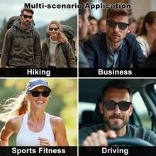 Smart Glasses, High-Definition Glasses, Outdoor Sports Glasses, Anti Shake Function, Wireless Calling, Built-In Microphone, Lightweight Design, Large Capacity Battery, Teyc Charging Port, Multi Scenario Application, Ideal Gift, Fashionable Modern Appearance, Durable Structure, High-Quality Materials. - Nhiều màu - Xem 6