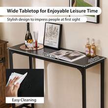 GOFLAME 120cm Bar Table Counter Height Table With Footrest - Black - View 6