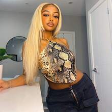 613 直发蕾丝前假发 13X4 透明蕾丝前假发 真人发 150 密度金色假发 女士用 预拔婴儿头发 无胶蕾丝前假发 - S613 - 查看 20