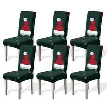 1/4/6/100 pezzi Coprisedia natalizi in tessuto elasticizzato, Coprisedia per casa/hotel/ristorante/sala da pranzo, Decorazioni natalizie a tema cartoni animati - Multicolore - Visualizzare 14