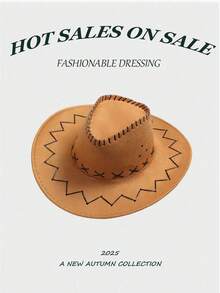 1pc Unisex Outdoor American Cowboy Hat, Suitable For Travel, Sun Protection, Performance - Old Light Coffee - View 16