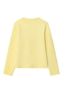 DEEKA 时尚简约圆领长袖针织开衫，百搭秋冬 - 黃色 - 查看 8