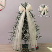 1 Set 320cm Long Tulle Christmas Tree Party Backdrop Decor, Super Large Bow Hanging Ornament
