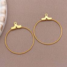 10 件不锈钢防过敏 20/25/30/35/40 毫米圆形串珠耳环配件适用于耳环工艺珠宝制作 - 彩色 - 查看 14