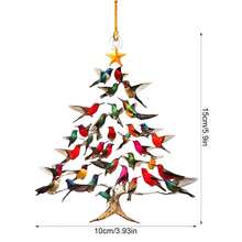 1 pieza Adorno de colibrí navideño, decoración de hogar con apilamiento de colibríes coloridos para amantes de los colibríes, decoraciones navideñas, decoración de habitación, decoraciones navideñas de invierno, regalos navideños, decoración navideña