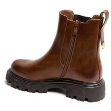 Women's Chelsea Boots, Thick Sole Design - Comfortable & Fashionable, Showcasing Urban Chic - Camel - View 3