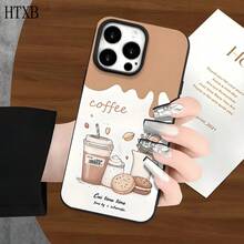 Fundas y carcasas protectoras con diseño de pan y café, con orificios grandes, compatibles con phone 16 Pro Max, 16, 15 Pro, 14, 14 Plus/14 Pro Max, 13, 13 Pro, 12 Pro, 11/11 Pro. Regalos para cumpleaños y festividades - Negro - Ver 7