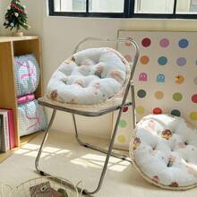 2025 Nuevo Cojín Zafu de Terciopelo de Leche con Diseño de Dibujos Animados para Otoño/Invierno, 45x45cm, 1 pieza