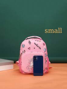 Individueller Schulanfang Einhorn Dinosaurier Mini Rucksack, personalisierter Name oder Feiertagsgruß Muster. Gestalte deinen eigenen Rucksack. Modisch lässig, vielseitig süßer Cartoon Einhorn Dinosaurier Bagger Baustellenfahrzeug Muster Rucksack. Leichter Münzbeutel, perfekt für Teenager für den täglichen Gebrauch, Ausflüge, Reisen und Einkaufen. Druckmusterposition zufällig - Text 2 - Übersicht 3
