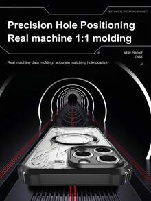 赛博朋克工业极简主义手机壳 - 透明和黑色/蓝色高端商务保护壳 - 强磁吸力。支持无线充电 | 时尚简约 - 优质铸造防震防刮 - 兼容 16/15/14/13-11/Pro/Pro Max/Plus、S20-S25/Ultra/FE Plus/Ultra、Redmi、 - 黑色 - 查看 4