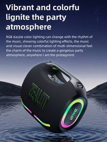 ZEALOT ZE01 120W Wireless Speaker, Outdoor Portable, Bluetooth Speaker 24000mAh Long Battery, With RGB Color Lights, Up To 8 Hours Of Playback Time, Supports Mobile Phones/Tablets/TVs. Compatible With SD Card/USB/AUX, Serial Pairing Function, Suitable For/Car/Outdoor/Camping/Beach/Party - Black - View 10