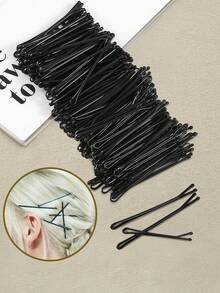 50/100/150pcs Black Metal Solid Casual Bobby Pin For Women And Girl, Non-Slip Hair Clips For All Hair Types, Suitable For Daily Use And Hair Styling, Claw Clips, Hair Claws, Hair Slide, Hair Barrettes, Hair Accessories, Head Accessories, Hairpin - Black - View 4