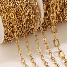 1m Stainless Steel Fashionable Minimalist Cross Chain Oval Chain DIY Necklace Bracelet Jewelry Accessories Making Everyday Wear - Chain - View 6