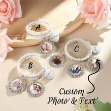 Customized Photo Bride Bouquet Decor, Pearl Wedding Bouquet Decor, Bridal Shower Gift, Bride Gift, Wedding Gift For Her - Multicolor - View 2