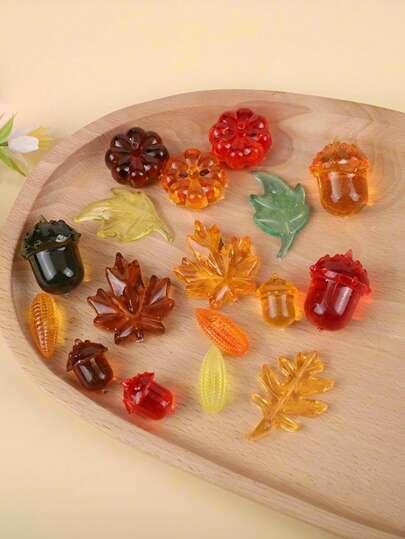 180pcs Plastic Acrylic Beads, Including Maple Leaves, Pumpkins, Acorns And Spring/Summer Gardening Decor Series. The Pumpkin And Maple Leaf Decorations Are Ideal For Thanksgiving, Birthdays, Gardening Parties And Spring Vase Decor. They Are Also Suitable For Spring/Summer Decor, Indoor Tabletop DIY Decoration, Jewelry, Ornaments, Window Decor Or Wall Hanging Decor.