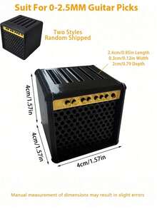 1 Stück Gitarren Plektrum Halter, tragbarer vintage Lautsprecher Gitarren Plektrum Halter, kann 5 Gitarren Plektren halten, bequem zum Tragen, elegante Plektrum Tasche Gitarren Plektrum Halter, Gitarren Lautsprecher Modell Plektrum Halter (ohne 5 zufällig farbige Plektren), tragbarer und beliebter Gitarren Plektrum Ständer, geeignet für Gitarristen als Geschenk