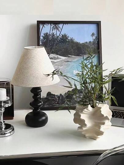 1pc Moderne Art Ceramic Coral Flower Vase Home Office ation Sculpture Work Bohemian Coffee Tafel Bookshelf Living Room (Black) Glass view 3
