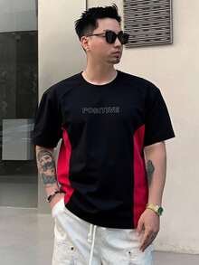 Impala Playera deportiva negra con estampado "Positive" y bloques rojos para hombre THEMAL - Negro - Ver 2