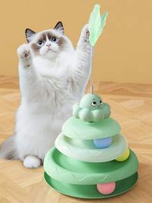 1 件猫玩具长鼓和三个响球，趣味猫球，益智磨爪，互动猫玩具小猫玩具，室内猫球玩具，适合无聊室内环境的猫玩具 - 彩色 - 查看 3