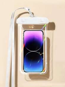 Custodia impermeabile universale - Guscio impermeabile fluorescente e luminoso compatibile con vari telefoni, borsa impermeabile per telefono, essenziale per vacanze al mare, immersioni, nuoto, custodia per telefono da spiaggia, sblocco con riconoscimento facciale touch screen, adatto per nuoto, rafting, copertura trasparente