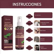 Esencia en aerosol herbal para revertir las canas