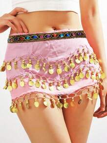 1pc New Women Belly Dance Hip Scarf Accessories 3 Layer Coin Belt Belly Dance Coin Waist Chain Dance Hip Scarf - Multicolor - View 23