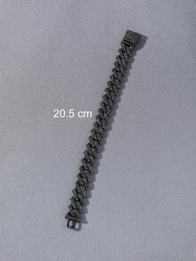 1 Set de Collar y Pulsera con Estilo Hip Hop Clásico, Totalmente Cubierto de Diamantes Rhinestone y Parches - Estilo A - Ver 10