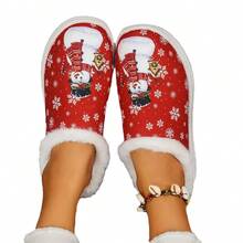 Christmas Thermal Slippers For Women, Thick Sole Comfortable Plush Lined Slippers, Autumn/Winter