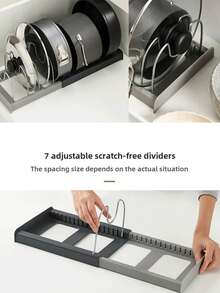 橱柜下锅碗瓢盆收纳架 2 件装 - 拉出式橱柜收纳架，带 7 个可调节隔板，可收纳锅盖、烘焙用具、餐具、炊具 | 节省空间的厨房储物架，橱柜滑出式收纳架，厨房橱柜餐具架，家居装饰，派对和圣诞节收纳 - 黑色 - 查看 5