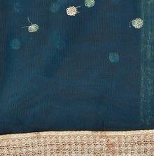 Woman's Embellished Net Dupatta Scarf Shawl Wrap Soft Bridal Wedding - Teal Blue - View 4