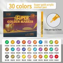 1pc Metallic Acrylic Marker Pen, Super Gold Model Coloring Brush, Watercolor Graffiti Pen, Fine Tip Paint Marker, DIY Touch Up Paint Pen, Waterproof & Smudge-Proof, Highlighter Signature Pen