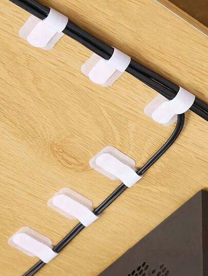 50/20 件尼龙线夹自粘式电缆固定器，强力粘合电线整理器，用于桌下管理，多用途电线固定器，用于家庭和办公室电线管理。