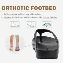 DOGDAN Slip On Recovery Footwear Plantar Fasciitis Flip Flops For Men's Yoga Mat Outdoor Walking Beach  Arch Support Summer Thong Dressy Casual Sandals Comfortable Vacation Essentials - 黑色 - 查看 6
