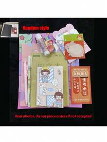 Pack Of Random 8-10 Pieces Stationery Writing Tools, Lucky Style, Children's Birthday Gift (Random Packaging, Random Style), School Supplies, Back To School Season - Multicolor - View 9