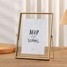 Gold Metal Photo Frame, Acrylic Transparent Front, Modern Minimalist Decor Stand - Gold - View 1