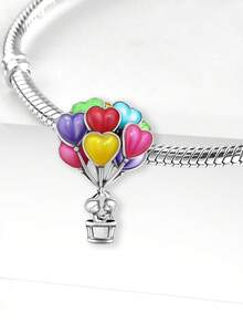 1 mặt dây chuyền hình khinh khí cầu bằng bạc sterling 925 sáng bóng, thích hợp để tự làm vòng tay và làm trang sức nữ. - Phong cách 6 - Xem 7