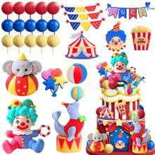Knana 27Pcs Circus Cake Toppers Carnival Cake Decoration Circus Theme Party Decorations For Carnival Baby Shower Birthday Party Supplies - 紅色 - 查看 1