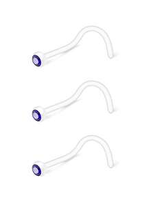 3 件/套休闲运动亚克力透明鼻环 Bioflex 男女适用，塑料透明鼻钉，工作用 L 形，身体透明穿孔固定器 20g 鼻环耳钉穿孔首饰，透明鼻钉，工作用透明鼻环，透明鼻穿孔塑料鼻环，隐形鼻环固定器，透明鼻环垫片，鼻固定器 - 無色 - 查看 21