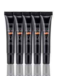 TWOING 5 Bottles Set Solid Nail Glue Gel – 3-In-1 Nail Adhesive For Press-On Nails, Nail Tips & Fake Nails, Super Strong, Long-Lasting, Easy To Use, Need UV-Cured - Clear - View 12