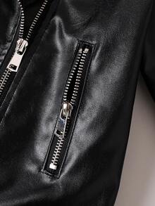 Tween Boys' Thermal Lined Turndown Collar Long Sleeve Jacket, Thickened Warm Outerwear For Autumn/Winter, Big Kids