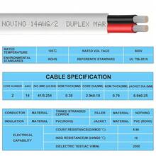 10 Gauge Marine Wire,10 AWG 30ft Duplex Marine Grade Wire Tinned Copper Oxygen-Insulated Red& Black Electrical Cable For Boat/Automotive/RV/Camper/Trailer - 14 gauge - 查看 6