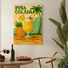 1pc Framed Colada Art, Festive & Relaxing Decor, Ideal For Tropical Fans & Party Spaces, Wall Arts, Posters Wall Decor For Bars, Restaurants, Cafes Pubs, Room, Home Decoration Materials - 彩色 - 查看 2