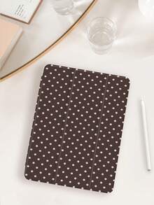 1pc Minimalist Brown Polka Dot Print Tablet Protective Case, Compatible With Apple IPad 10.2" / IPad Pro 11" 2020/2021, IPad (A16) 11" 11th Gen 2025, IPad 9th/10th Gen, Apple Air 4th 10.9", Galaxy Tab S6 Li4wei/Xiaomi, Anti-Drop, With Pencil Slot, Sleep/Wake Support, Romantic Gift For Friends And Family