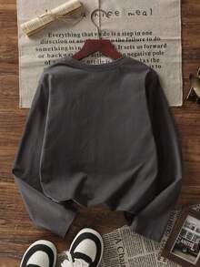 三件套少女印花长袖T恤套装，适合秋冬季叠穿，年轻学生服装，可作外衣或内搭。