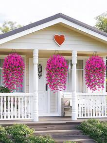 Colorful Artificial Plant Flowers, Silk Daisy Eucalyptus, Morning Glory Hanging Basket Uv Resistant, For Outdoor Decoration, Courtyard Decoration, Garden Decoration, Corridor Decoration, Terrace, Wedding Decoration, Hand Bouquet, Summer Decoration, Home Decoration, Living Room And Bedroom Decoration, Desktop Decoration, Wall Decoration, Vase Flower Arrangement