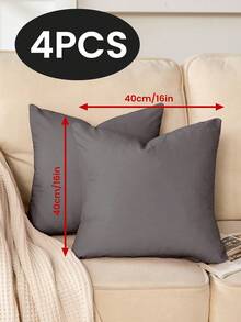 1/2/4 pièces Housses de coussin en velours hollandais de couleur unie, housses de coussin décoratives douces, literie, housses de coussin uniquement sans inserts, fermeture éclair, convient pour le canapé, le lit, la chambre, le salon, la décoration de la maison et divers types de pièces, textiles de maison respirants confortables et douillets - Multicolore - Voir 42