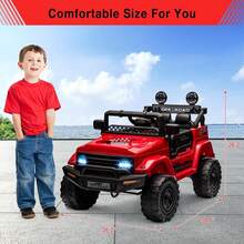 ShiningLove Ride On Truck Car For Kids, 12V Electric Ride On Car With Remote Control, Spring Suspension, Led Lights, Bluetooth, Music & Horn, 3 Speeds,Gift For Boys Girls - Red - View 6