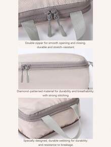 4 أكياس تخزين ضاغطة، مجموعة أكياس سفر مضغوطة مزودة بسحاب، منظمات أمتعة قابلة للتوسيع، مستلزمات سفر موفرة للمساحة، إكسسوارات للعطلات، مستلزمات غرفة السكن في الجامعة