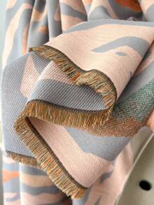 FADZOYLE 1 Peça Lenço/Xale Jacquard Listrado de Tigre Colorido, Adequado para Mulheres em Todas as Estações, Extra Longo e Luxuoso para Manter o Calor no Outono/Inverno, Minimalista Elegante, Aquecedor de Pescoço Multiuso, Adequado para Escritório, Uso Externo, Uso Diário, Casamento, Acessório de Festa, Pode Ser Combinado com Roupas Formais - Multicolorido - Visão 7